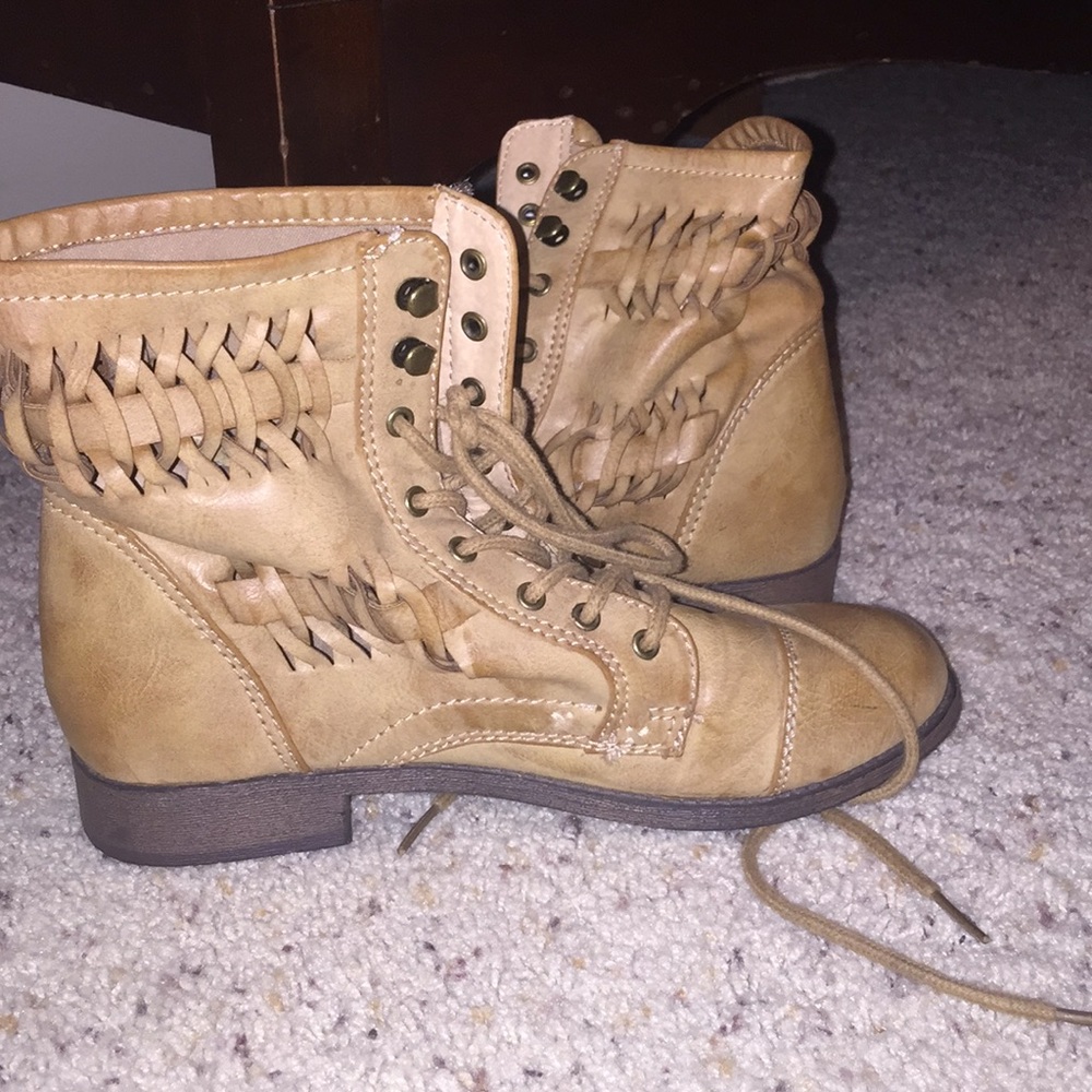 Lace up combat boots